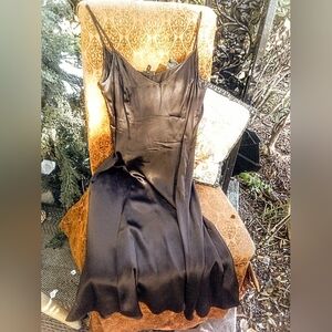 Stunning Escada Silk Chocolate Brown Slip Midi Zippered Dress